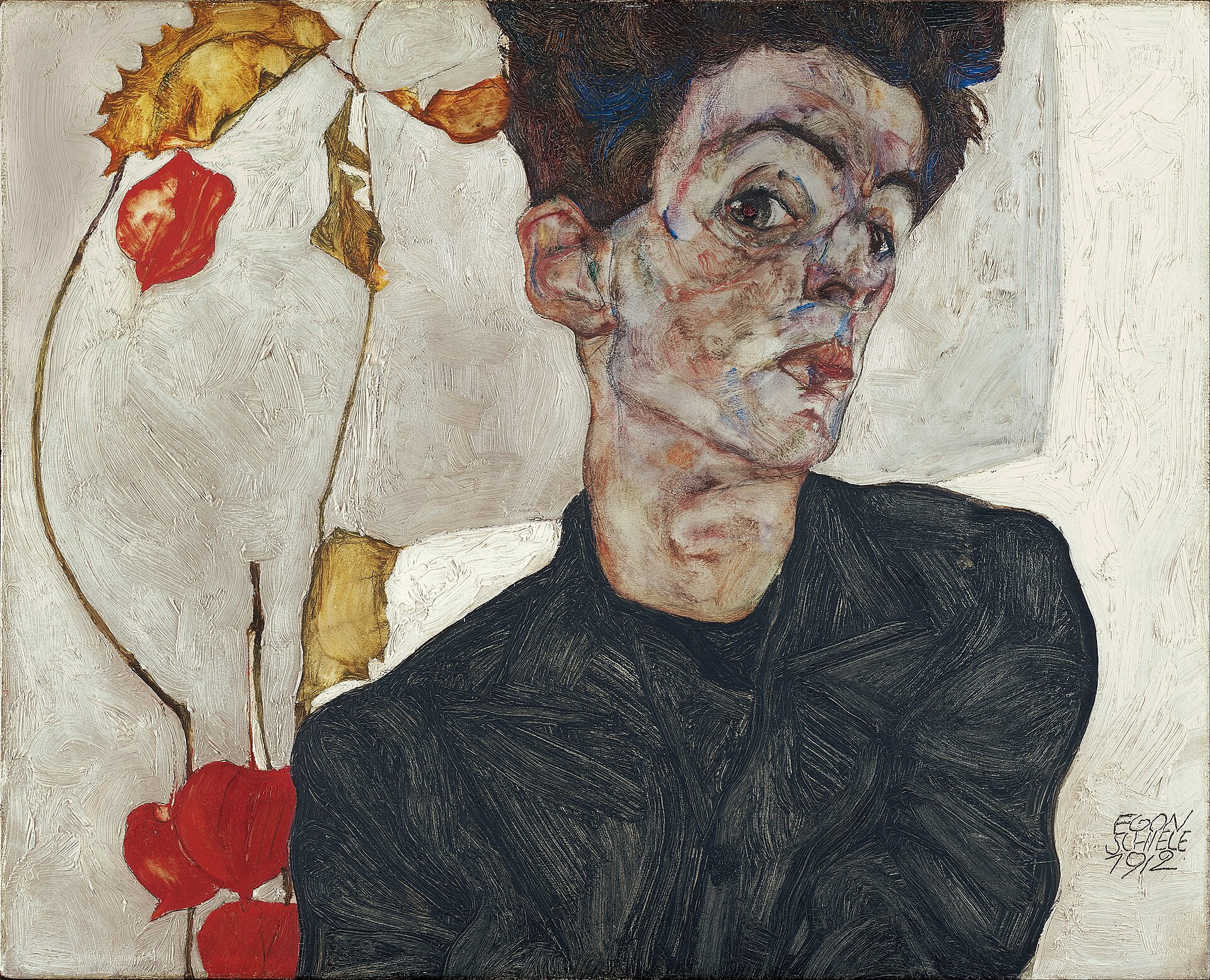꽈리 열매가 있는 자화상 (Self-Portrait with Physalis)